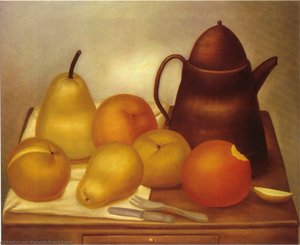 Nature Morte À La Cafetière — Fernando Botero
