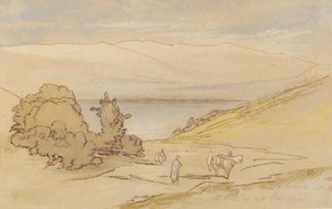 View Of Lebanon, With A Muleteer In The Foreground And An Extensive Lake View Beyond — Edward Lear, Other