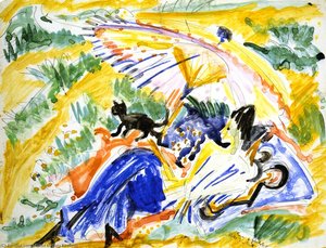 Im Sonnenbad — Ernst Ludwig Kirchner, Expressionism