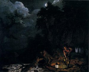 The Earthstopper On The Banks Of The Derwent — Joseph Wright Of Derby, Romanticism