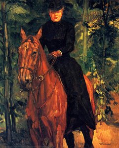 Erna Von Holzhausen On Horseback — Wilhelm Trübner