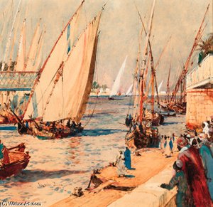 Feluccas On The Nile — Charles Edward Dixon
