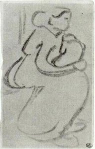 Sketch Of A Woman With A Baby In Her Lap — Vincent Willem Van Gogh
