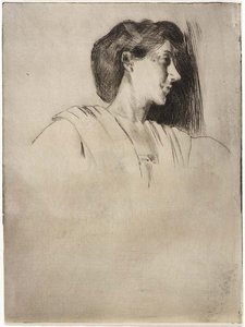Study Of A Woman's Head In Profile — Julian Alden Weir
