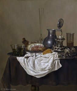 Still Life With Ham (about (98.5 X 82.5) (washington, National Gallery) (1650)) — Gerrit Willemsz Heda