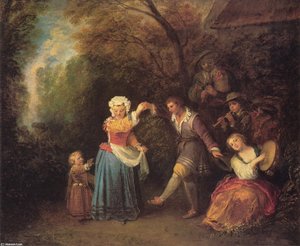 La Danse Champêtre — Jean-antoine Watteau, Rococo