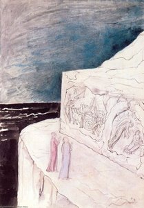 Dante Y Virgilio Contemplan Las Esculturas En La Roca — William Blake