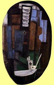 Still Life With A Guitar On A Table — Georges Braque, Cubist Still Life