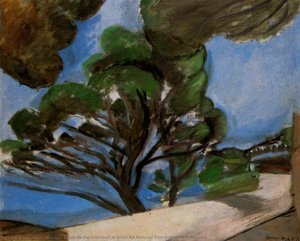 Route Du Cap D'antibes, Le Grand Pin Huile Sur Toile Collection Particulière — Henri Matisse, Fauvism