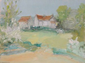 Landscape with Trees, House and Barn in the Background