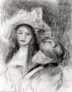 Berthe Morisot And Her Daughter (study) — Pierre-auguste Renoir, Impressionism