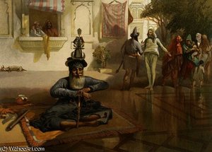 Akalis At The Holy Tank, Umritsar — William Simpson