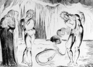 La Serpiente Ataca A Buoso Dei Donati — William Blake, Romanticism
