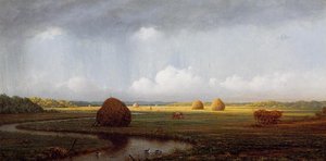 Sudden Shower, Newbury Marshes — Martin Johnson Heade, Luminist Landscape Painting