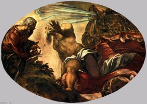 Jonah Leaves The Whale's Belly — Jacopo Tintoretto, Baroque Drama Light