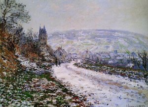 Entering The Village Of Vetheuil In Winter — Claude Monet, Impressionist Landscape