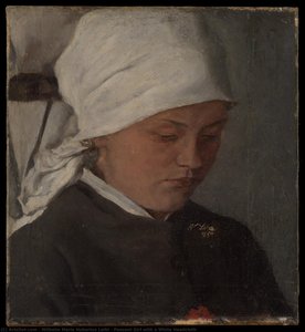Peasant Girl With A White Headcloth — Wilhelm Maria Hubertus Leibl