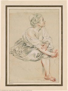 Seated Young Woman — Jean-antoine Watteau