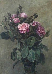 A Bunch Of London Market Garden Moss Roses — Alfred William Parsons