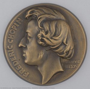 Medallion With A Profile Of Chopin — Jean-françois-antoine Bovy, Neoclassical Relief Sculpture