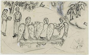 Abraham And Three Angels — Marc Chagall