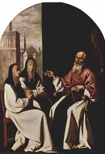 St. Jerome With St. Paula And St. Eustochium — Francisco De Zurbarán, Spanish Baroque