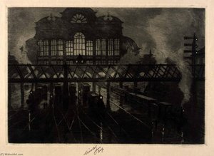 Grand Central Station At Night — Charles Frederick William Mielatz