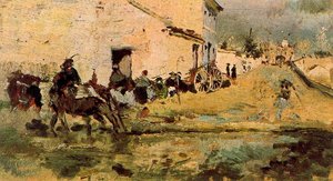 Street Next To The Turia — Ignacio Pinazo Camarlench, Impressionism