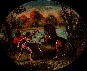 Dioscuri With Horse — Giorgio De Chirico, Neo-baroque Surrealism
