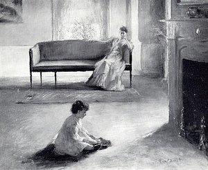 Interior With Mother And Child, (painting) — Edmund Charles Tarbell