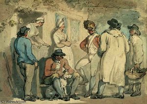 At The Inn Door — Thomas Rowlandson, Satirical Illustration