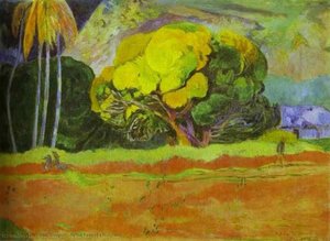 At The Foot Of A Mountain — Eugène Henri Paul Gauguin, Post-impressionism