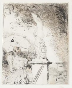 Madame Helleu with sculpture