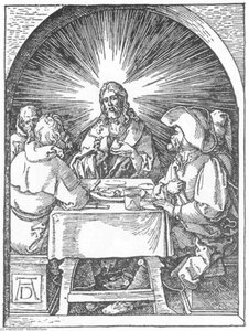 Small Passion: 32. Christ And The Disciples At Emmaus — Albrecht Dürer