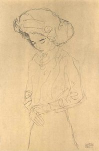 Herabblickendes Mädchen — Gustav Klimt