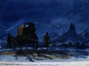 Comet and meteor seen from camp