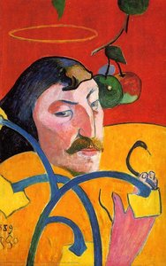 Self Portrait With Halo And Snake — Eugène Henri Paul Gauguin, Post-impressionist Expression