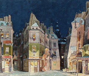 A Paris Street — Adolf Hohenstein, Impressionism