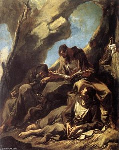Three Capuchin Friars Meditating in their Hermitage