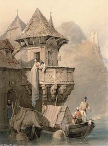 Merchants Selling Their Wares On The Italian Lakes — Samuel Prout