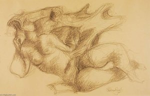 Untitled (reclining Nude, Sketch For Sculpture) — Chaim Gross