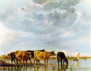 Cows In The Water — Aelbert Jacobsz Cuyp