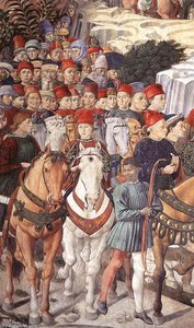 Procession Of The Youngest King (detail) — Benozzo Gozzoli