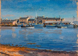 Royal Air Force Duty Boats And Naval Rescue Launches At Stornoway A Motor Drifter On Its Way To The Fishing Grounds — Stephen Bone