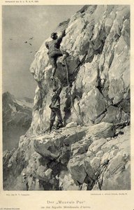 Deutsch Der Mauvais Pas An Der Aiguille Méridionale D’arves — Edward Theodore Compton