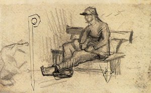 Man On A Bench — Vincent Willem Van Gogh, Post-impressionism