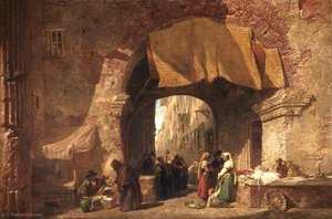 The Pescheria In The Ghetto, Rome — Edward Angelo Goodall, Realism