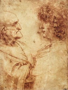 Heads Of An Old Man And A Youth — Leonardo Da Vinci