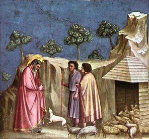 Scenes From The Life Of Joachim. Joachim Retires To — Giotto Di Bondone