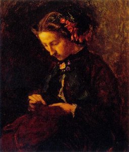 Effie With Foxgloves In Her Hair — Sir John Everett Millais